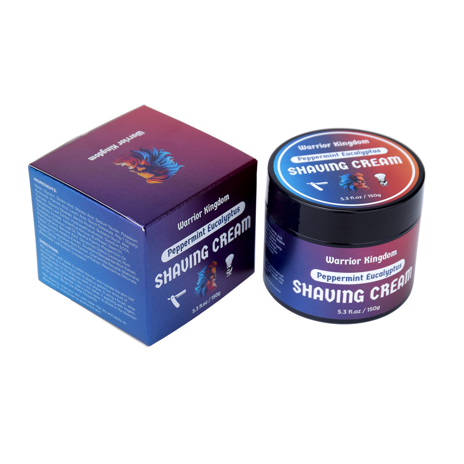 WhollyKaw Warrior Kingdom Luxury Shaving Cream - Peppermint Eucalyptus