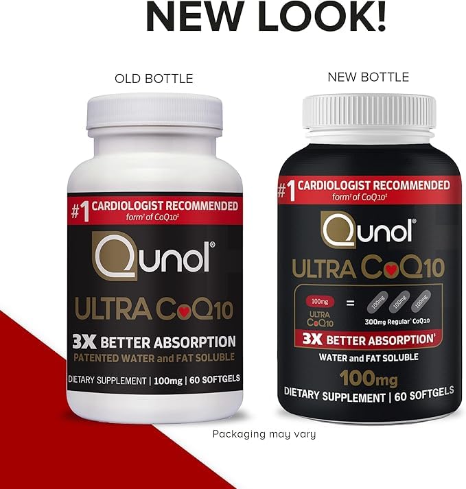 Qunol Ultra CoQ10 100mg Softgels- 3X Better Absorption Coenzyme Q10 Supplements - Antioxidant Supplement for Vascular and Heart Health & Energy Production - 5 Month Supply - 150 Count