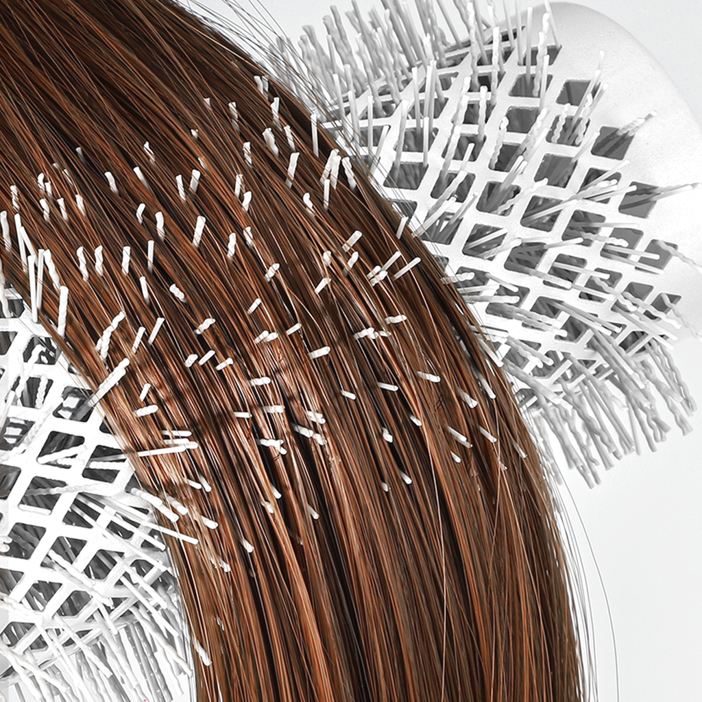 Eagle Fortress XL Ceramic + Ionic Round Hair Brush 1.69 in - Grey