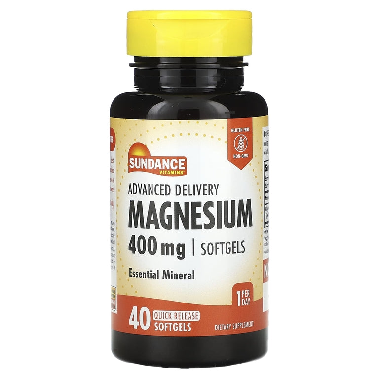 Sundance Vitamins Advanced Delivery Magnesium, 400 Mg, 40 Quick Release Softgels