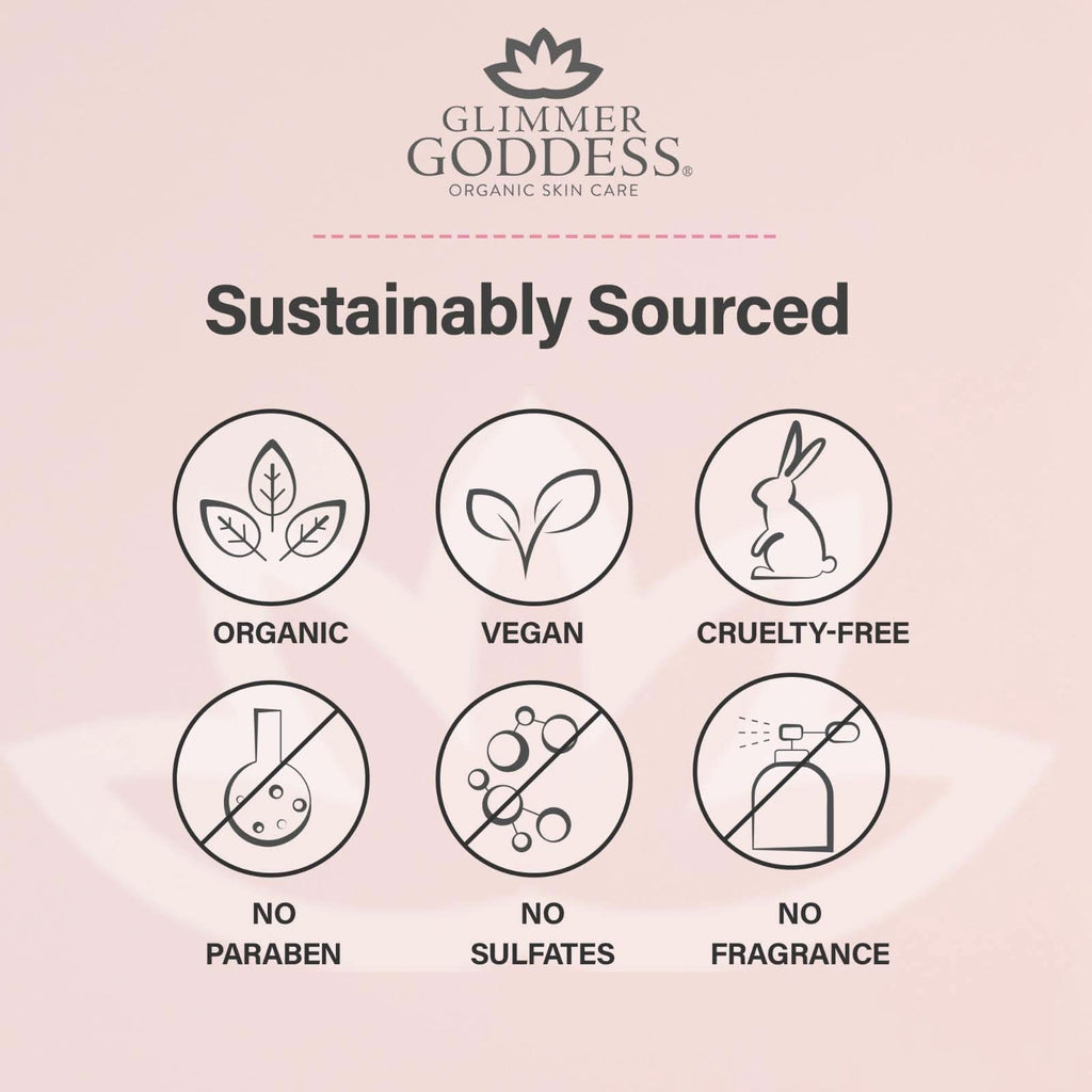 Glimmer Goddess Organic Shimmer Whipped Body Butter - Diamond Level 1 Subtle Glow 4 oz
