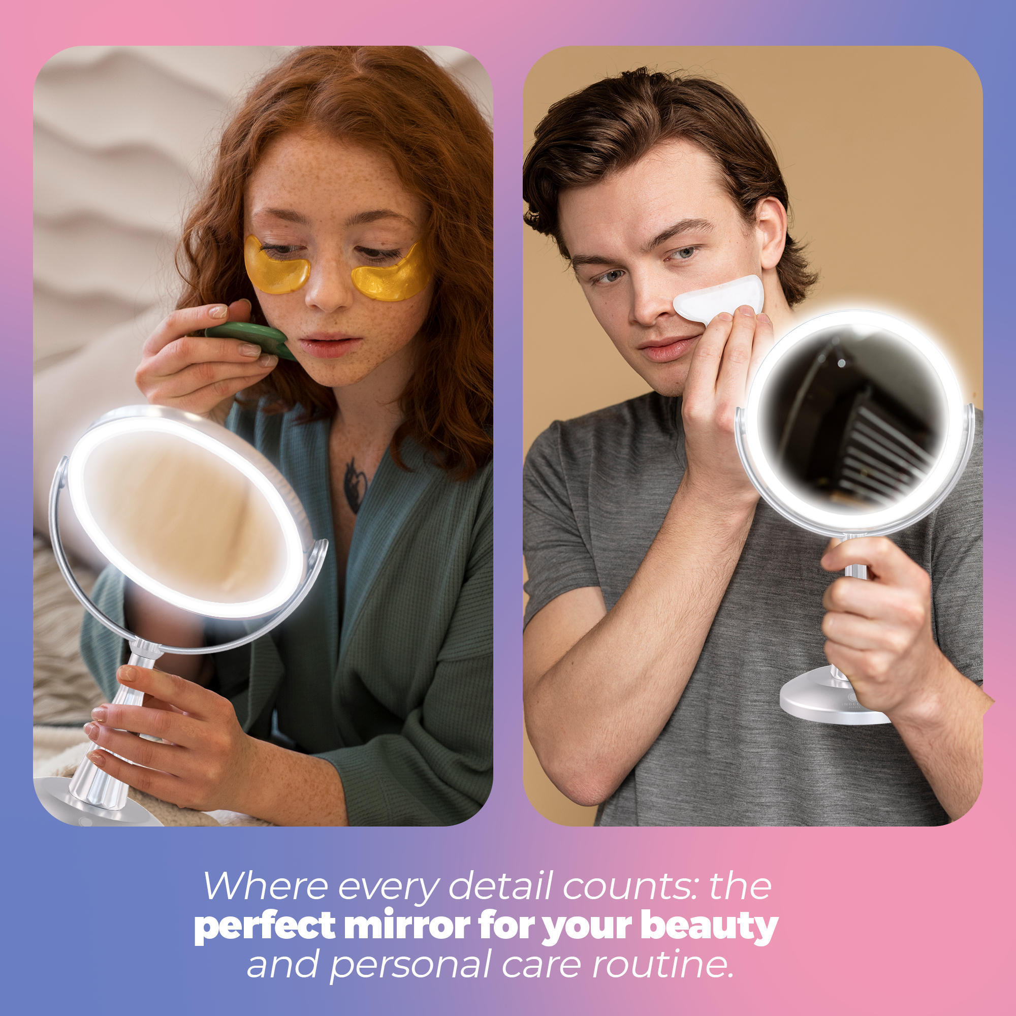 Lily InBella  LED Vanity Mirror – Adjustable Light & 360° Rotating